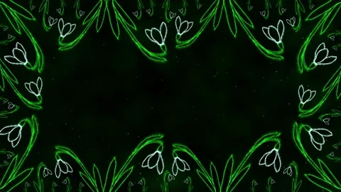 Gradient spring background with frame of snowdrops Stock-Footage 149182577