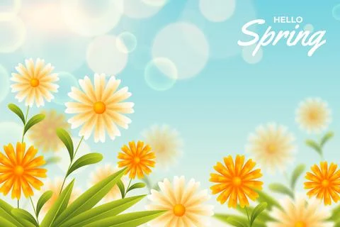 Gradient spring floral background Stock Illustration