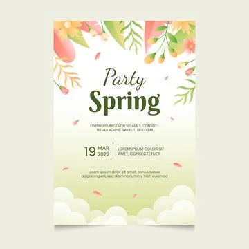 Gradient spring vertical poster template Stock Illustration