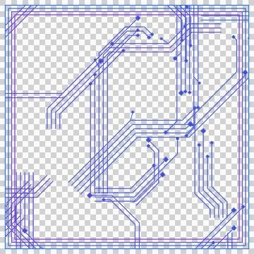Gradient square circuit pattern transparent PNG Stock Photos