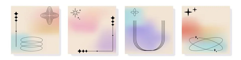Gradient Square Template with Soft Colors Stock Illustration