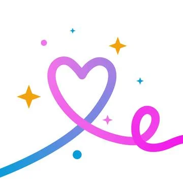 Gradient squiggly heart shape Stock Illustration