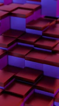Gradient Stacked Cubes in Red and Purple Tones イラスト素材