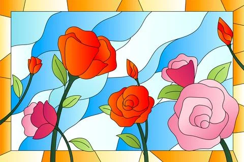 Gradient stained glass background Ilustración de archivo