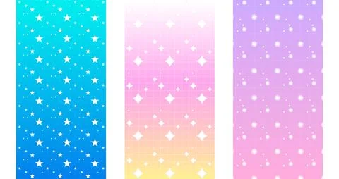 Gradient star patterns in pastel y2k colors Stock Illustration