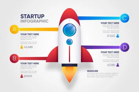 Gradient startup infographic Stock Illustration