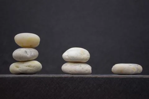 Gradient stones on table with copy space and blur background for creative ide Stock Photos