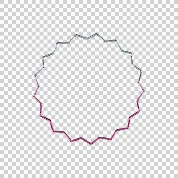 Gradient striped frame with white center and pink wavy edges on dark background Stock-Illustration