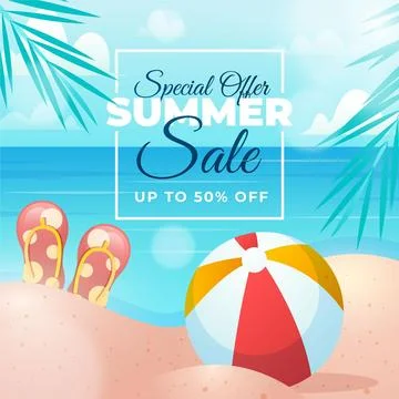 Gradient summer illustration Stock Illustration