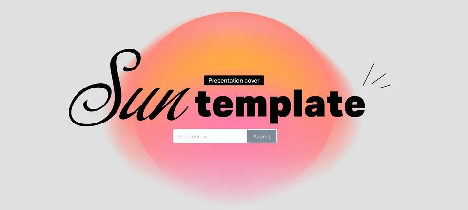 A gradient sun background template with a yellow sunset and circle for a summer Stock Illustration