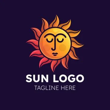 Gradient sun logo Stock Illustration