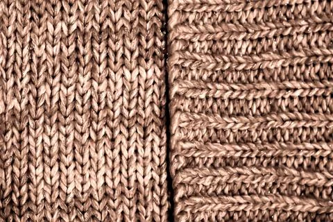 Gradient texture of weaving of threads woolen fabric in color 2025 mocha mous Stock Photos