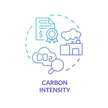 Gradient thin line icon carbon intensity concept Stock Illustration