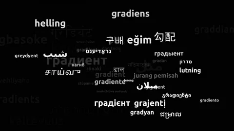 Gradient Translated in 56 Worldwide Languages Endless Looping 3d Zooming Word Stock Footage 145215229