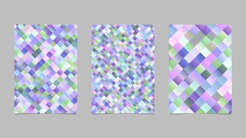 Gradient trendy abstract diagonal square brochure template background set イラスト素材