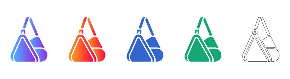 Gradient Triangle Bag Icons Stock Illustration