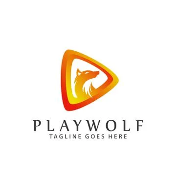 Gradient Triangle Wolf Modern Logos Design Vector Illustration Template Иллюстрация