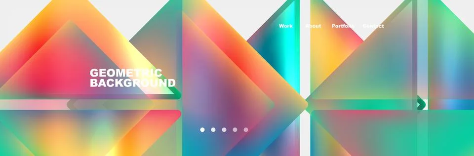 Gradient triangles composition with bright fluid colors. Vector Illustration For 스톡 일러스트