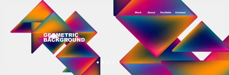 Gradient triangles composition with bright fluid colors. Vector Illustration For Stock-Illustration