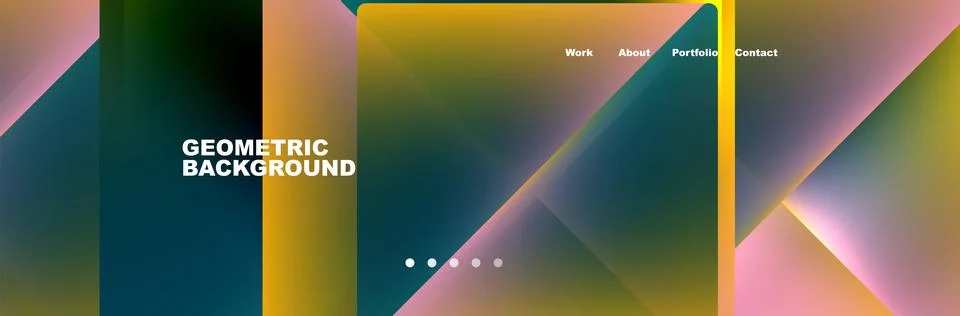 Gradient triangles composition with bright fluid colors. Vector Illustration For Illustrazione stock
