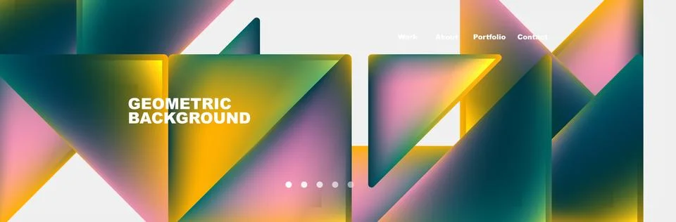 Gradient triangles composition with bright fluid colors. Vector Illustration For Illustrazione stock