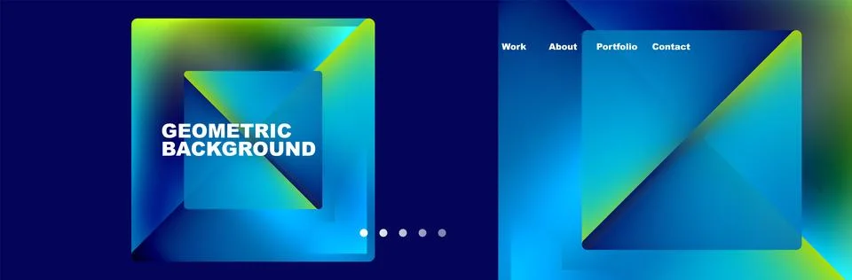Gradient triangles composition with bright fluid colors. Vector Illustration For Illustrazione stock