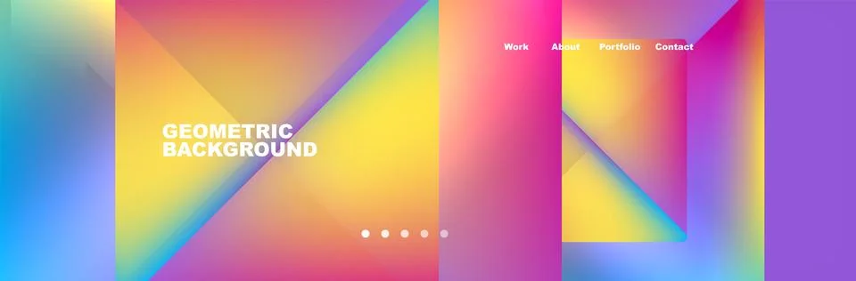 Gradient triangles composition with bright fluid colors. Vector Illustration For Illustrazione stock