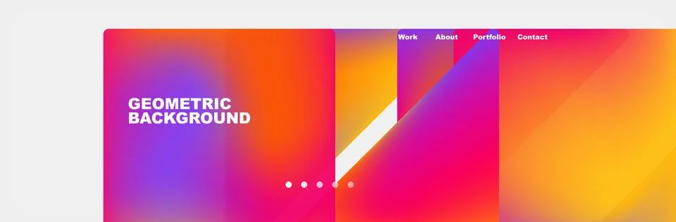 Gradient triangles composition with bright fluid colors. Vector Illustration For Illustrazione stock