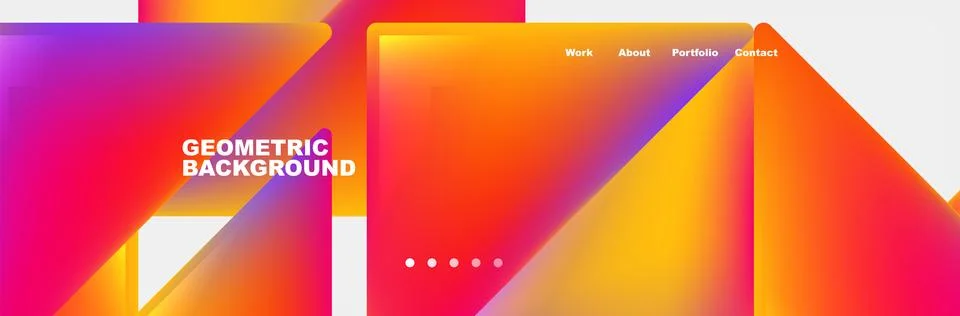 Gradient triangles composition with bright fluid colors. Vector Illustration For Illustrazione stock