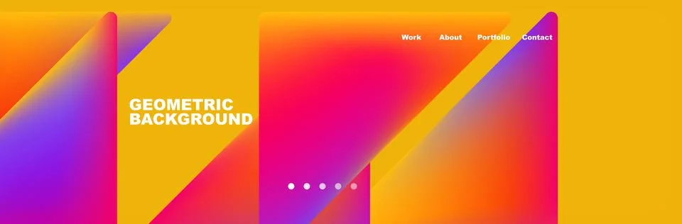Gradient triangles composition with bright fluid colors. Vector Illustration For Illustrazione stock