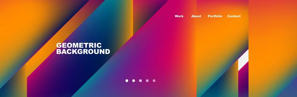 Gradient triangles composition with bright fluid colors. Vector Illustration For Illustrazione stock