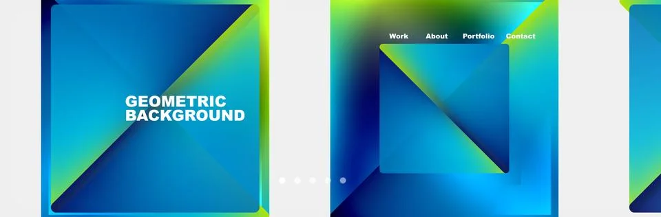 Gradient triangles composition with bright fluid colors. Vector Illustration For Illustrazione stock