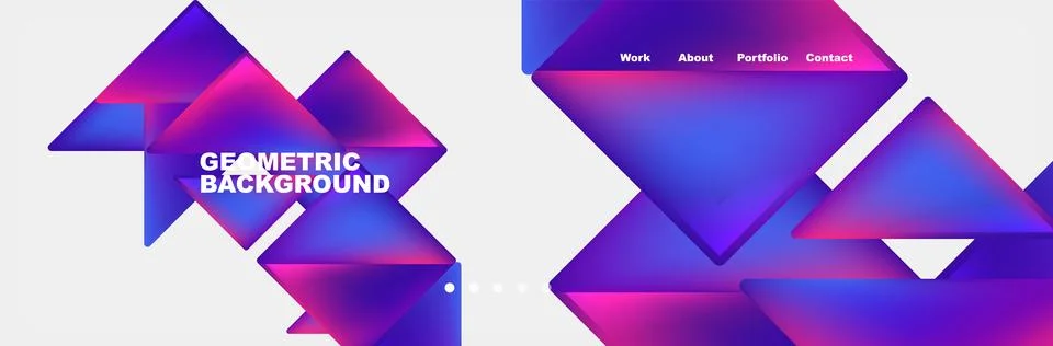 Gradient triangles composition with bright fluid colors. Vector Illustration For Stock-Illustration