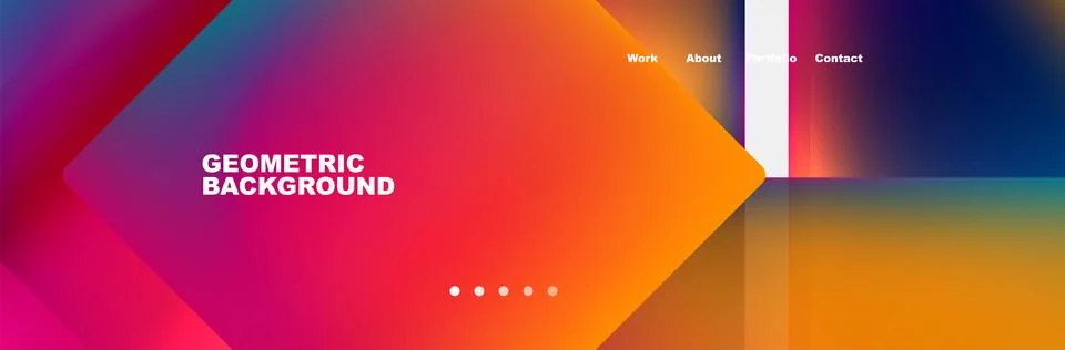 Gradient triangles composition with bright fluid colors. Vector Illustration For Illustrazione stock