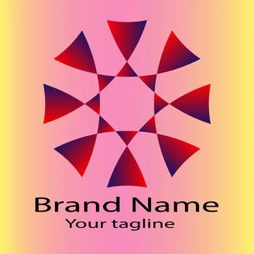 Gradient Triangular Starburst logo Stock Illustration