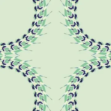 Gradient twilight shore inspired symmetrical decorative motif with pale lime, mi Stock Illustration