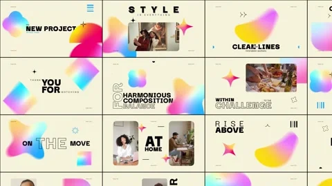 Gradient Typography Slides Stock After Effects