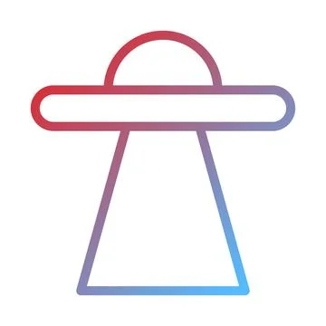 Gradient UFO Icon Simple and Minimalist Design Stock Illustration