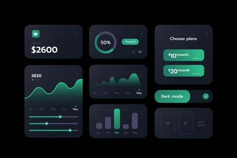 Gradient ui/ux elements Stock Illustration