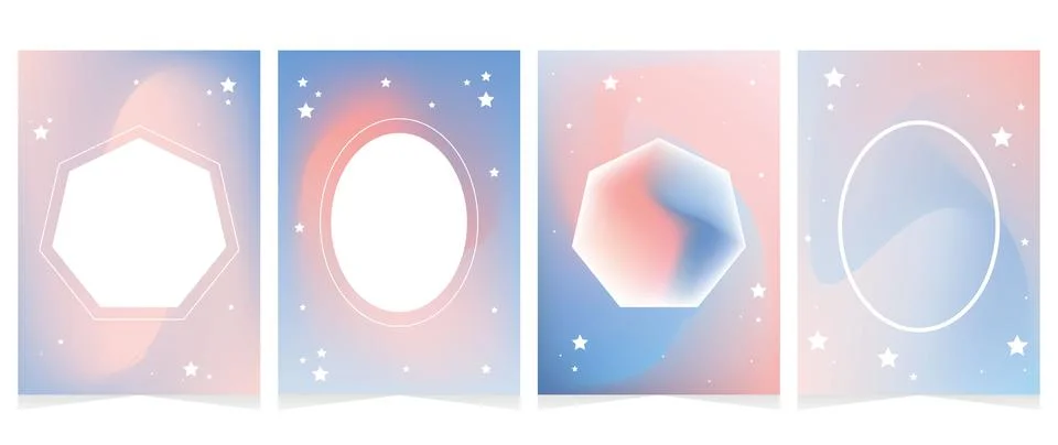 Gradient vector background. Posters in a minimalist style. In blue-pink color Stock Illustration