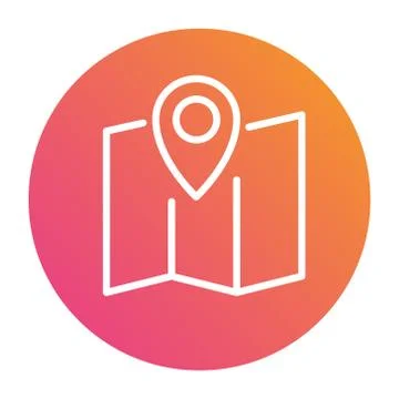 Gradient vector colorful interface location pin circle icon Stock Illustration