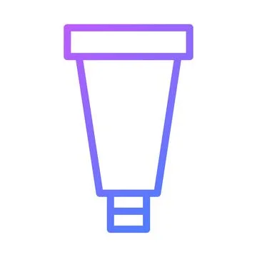 Gradient vector line art tube cream container icon 스톡 일러스트