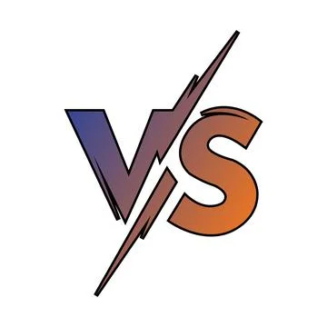 Gradient versus shows letter split apart with a strike on a white background 스톡 일러스트