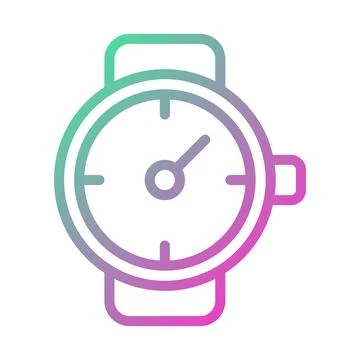 Gradient Watch Icon Timepiece Time Telling Minimalist Ilustração Stock