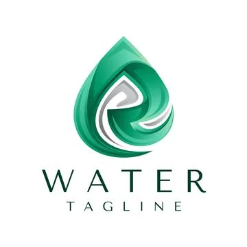 Gradient water drop letter R logo design template. Modern mineral R initial. Stock Illustration