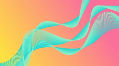 Gradient Wave Lines Background Layout Template Stock Illustration