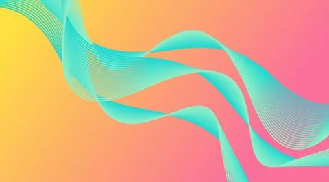 Gradient Wave Lines Background Layout Template Stock-Illustration
