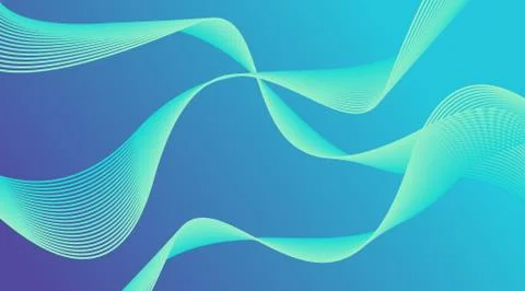 Gradient Wave Lines Background Layout Template Stock Illustration