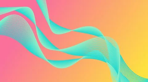 Gradient Wave Lines Background Layout Template Stock Illustration