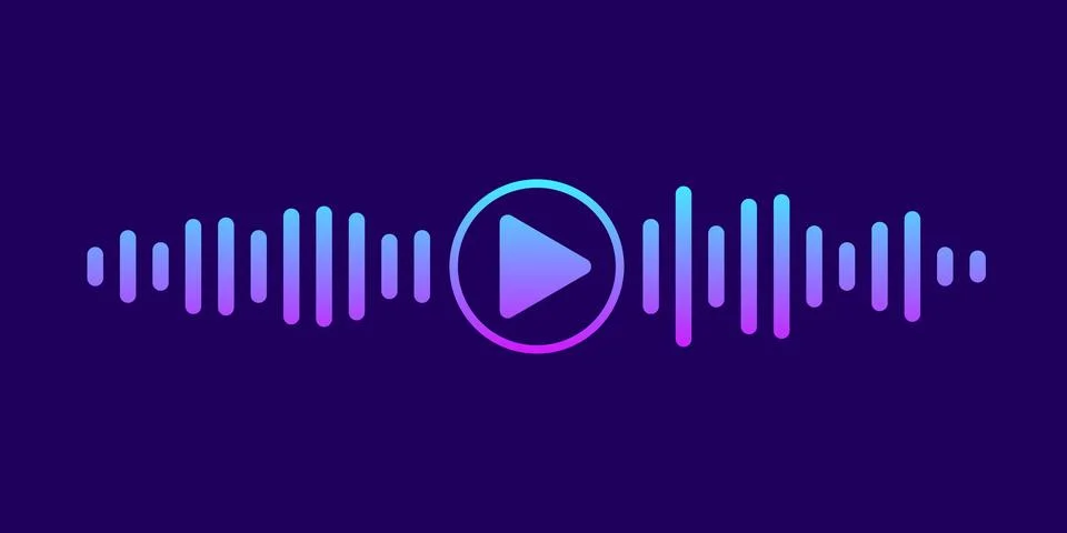 Gradient waves of the equalizer isolated on blue background. EQ Vector Illust Illustrazione stock